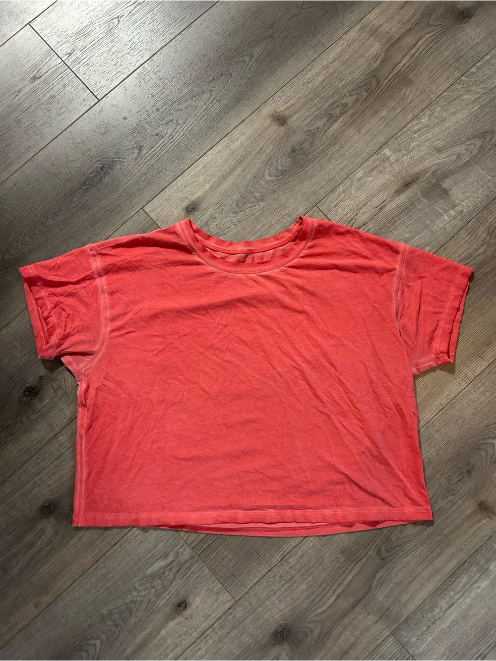 Lululemon Coral Short Sleeve Crop Top